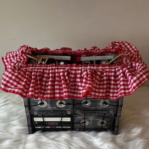 Red Gingham Ruffled Cassette Bag